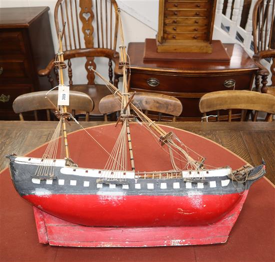 A scratch built model galleon length 80cm